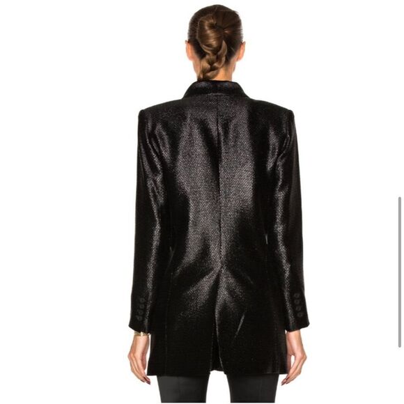 Smythe Oversized Blazer Jacket Dress Liquid Metallic Black Size 6 - Picture 5 of 10